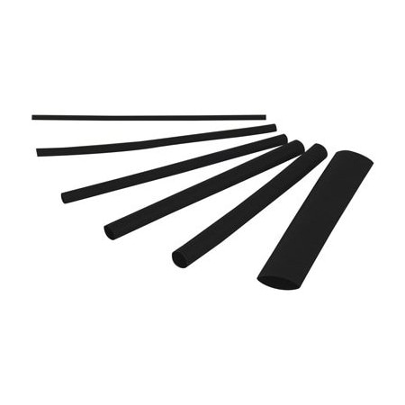 Ecm Industries Heat Shrink Assortment, 2:1 I.D. Shrink Ratio, Black, 4 in HST-ASTB